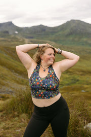 Commit Reversible Croptop in Trailmix/Down to Earth Print, front view